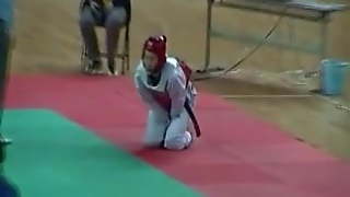 Taekwondo kick ends the fight