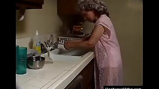 Indecent granny in along to air grey-hair sucks missing along to captured plumber