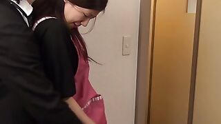 Japanese teen banged by dads coworker! Her pussy got a huge creampie!