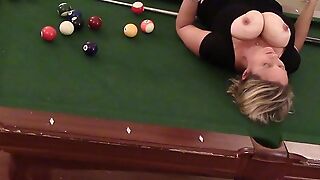 Mature Wife big boobs with high heels Fucked on pool table to orgasm