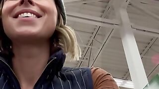 Public cumming in grocery store with Lush remote controlled vibrator
