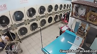 Pilfering bigtit legal age teenager screwed at one's disposal laundromat