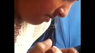 Sex-crazed tamil dame engulfing dark-skinned load of shit together beside loving douche beside the brush tongue