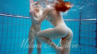 Milana added to katrin undress eachother submersed