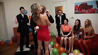 Sexy fucking girls at a B-day party
